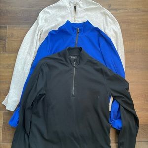 Banana Republic core temp quarter zip. Selling as bundle. Black, Blue & Khaki